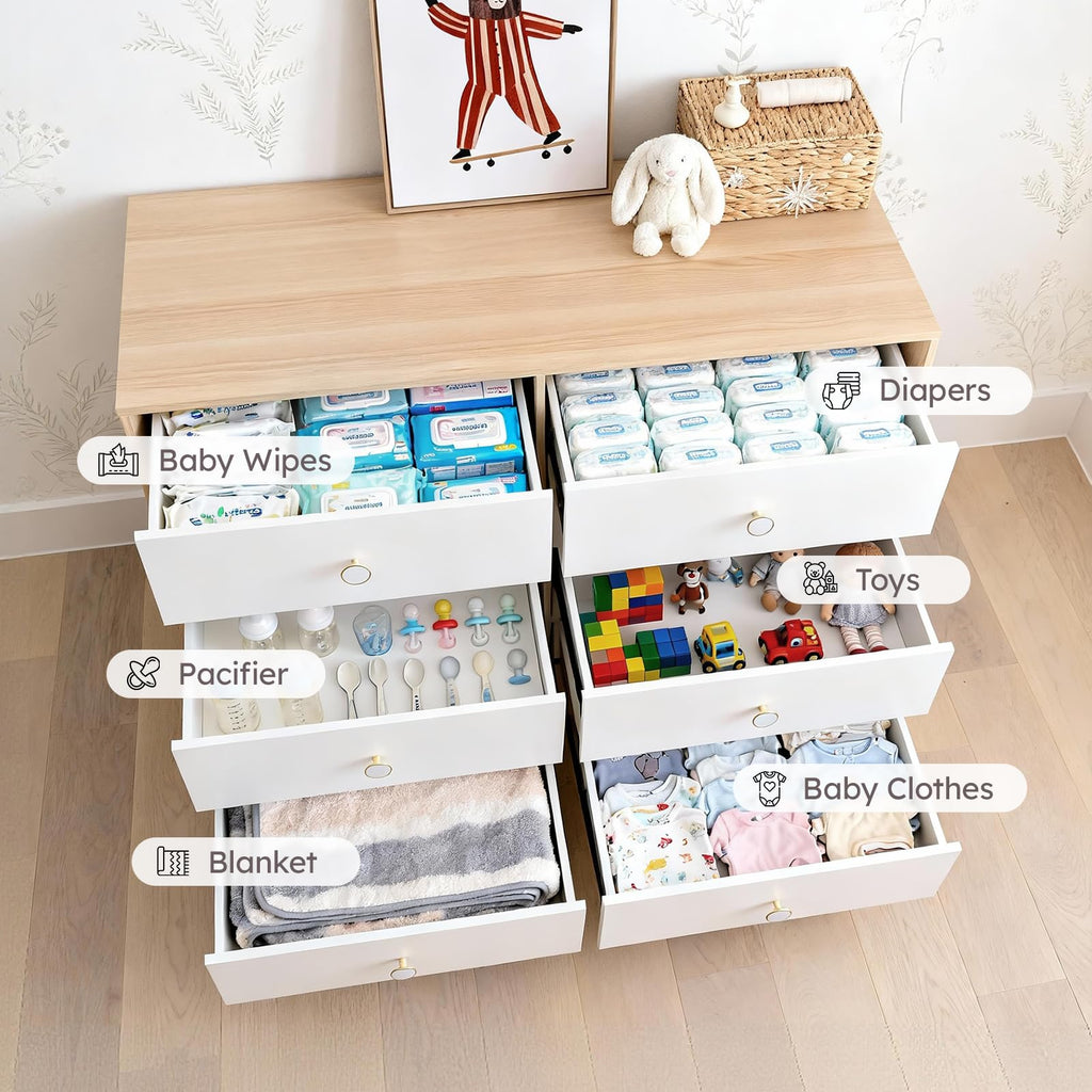 White 6 Drawer Baby Dresser E31986