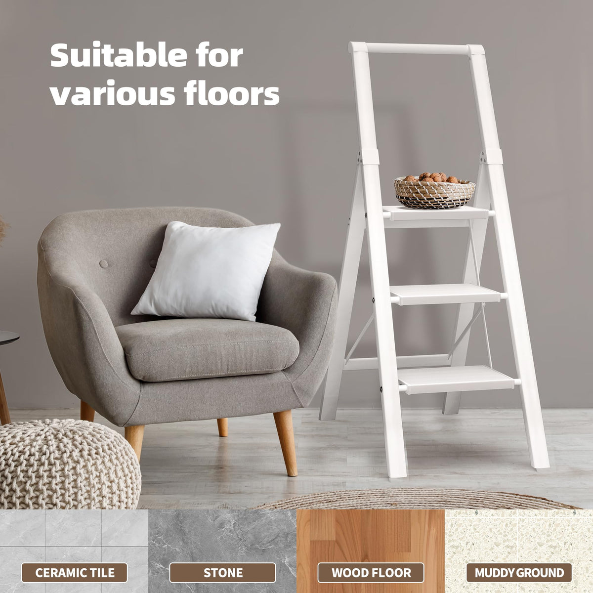 Aluminum 3 Step Ladder Y8900