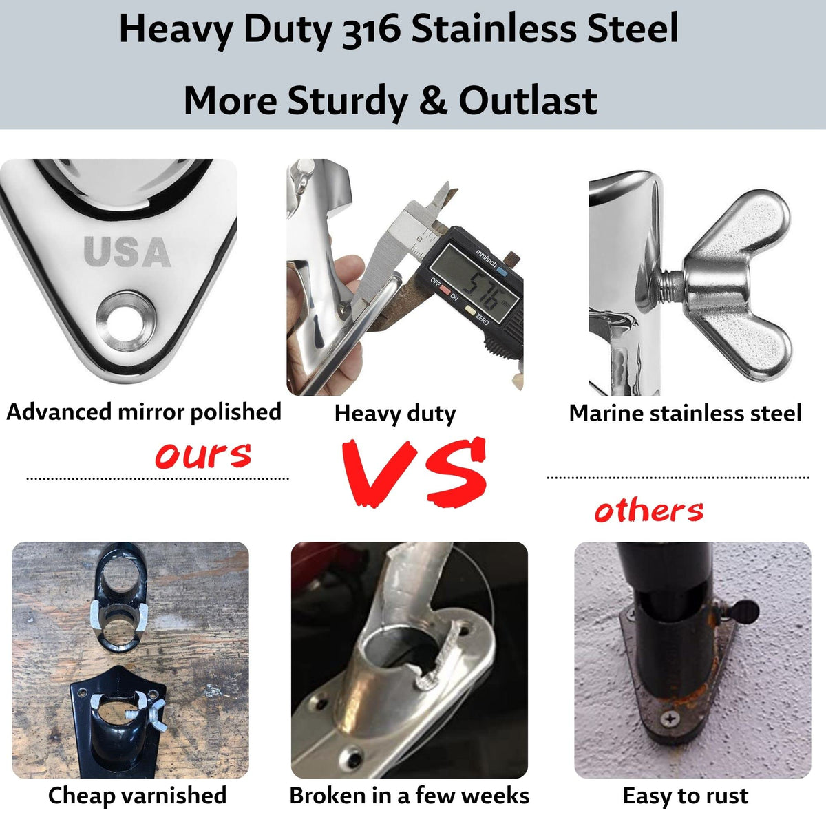 1 Inch Stainless Steel Flag Pole Holder J3271
