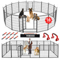 16 Panels 40" High Metal Dog Playpen with Gate X218948