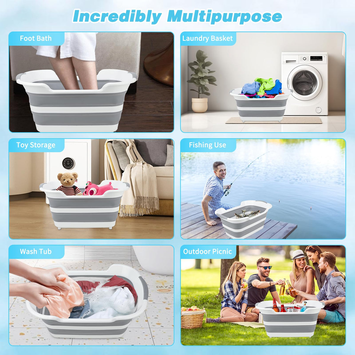 27L Raised Collapsible Dog Bathtub with Drain E70265