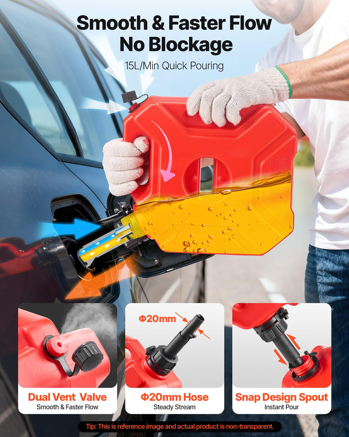 1.3 Gallon Gas Can with Spout and Lockable Bracket Z4528