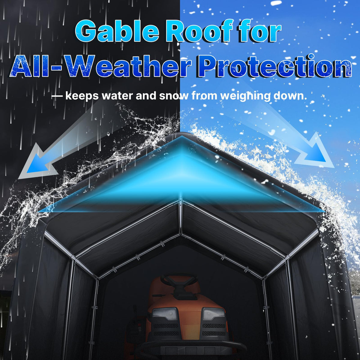8x14 ft Steel Portable Garage Shelter with 2 Roll up Doors H368028