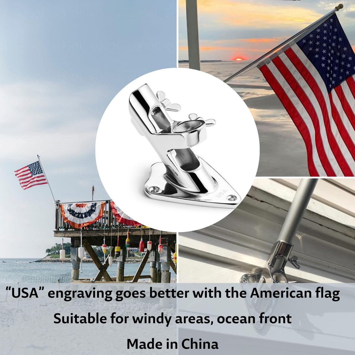 1 Inch Stainless Steel Flag Pole Holder J3271