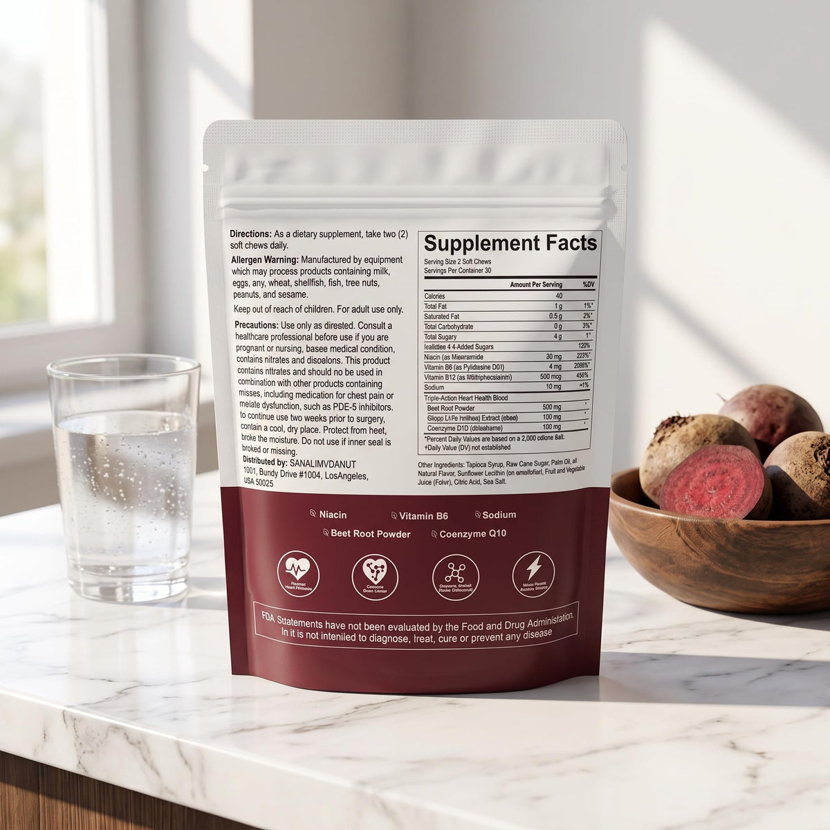 Beets Chews Dietary Supplement, 60 Count Q4133