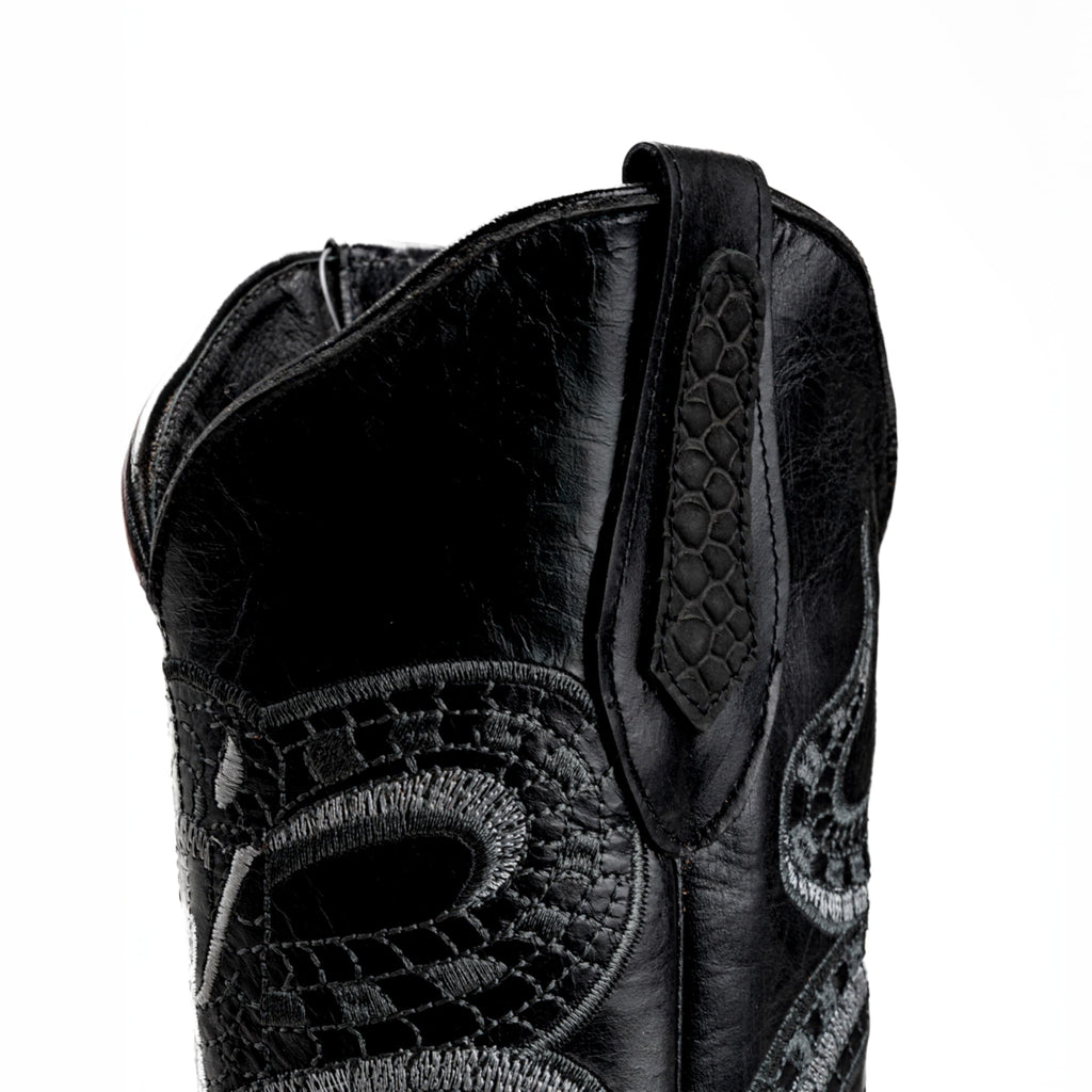 Python Leather Print Western Boots E2219