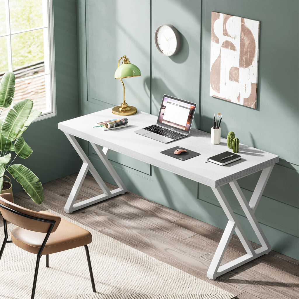 55 inch White Writing Computer Desk V677528