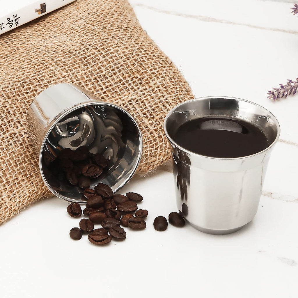 12 oz French Press with 5 oz Stainless Steel Espresso Cups Y903760