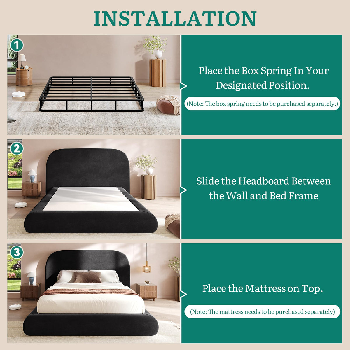 Queen Size Bed Frame with Headboard V759561