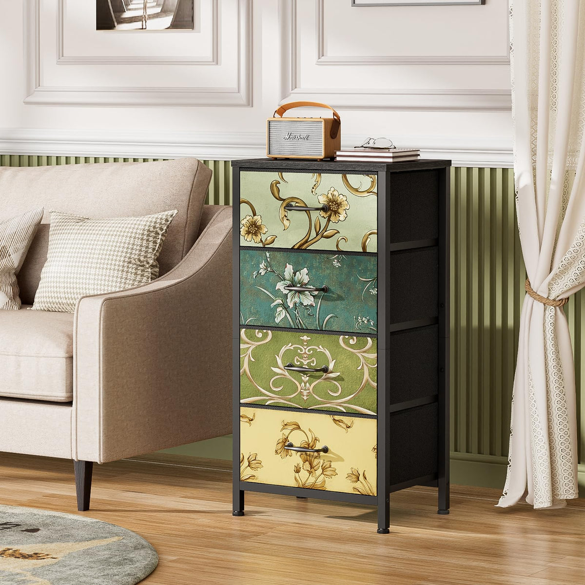 4 Drawer Fabric Dresser A379