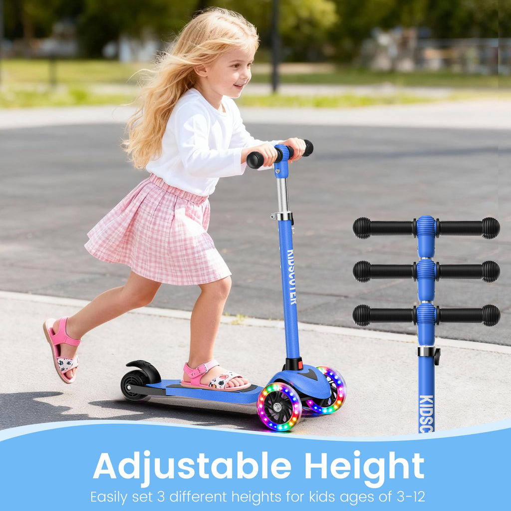 Multicolor 3 Wheel Kids Scooter with LED Light-Up Wheels W391801