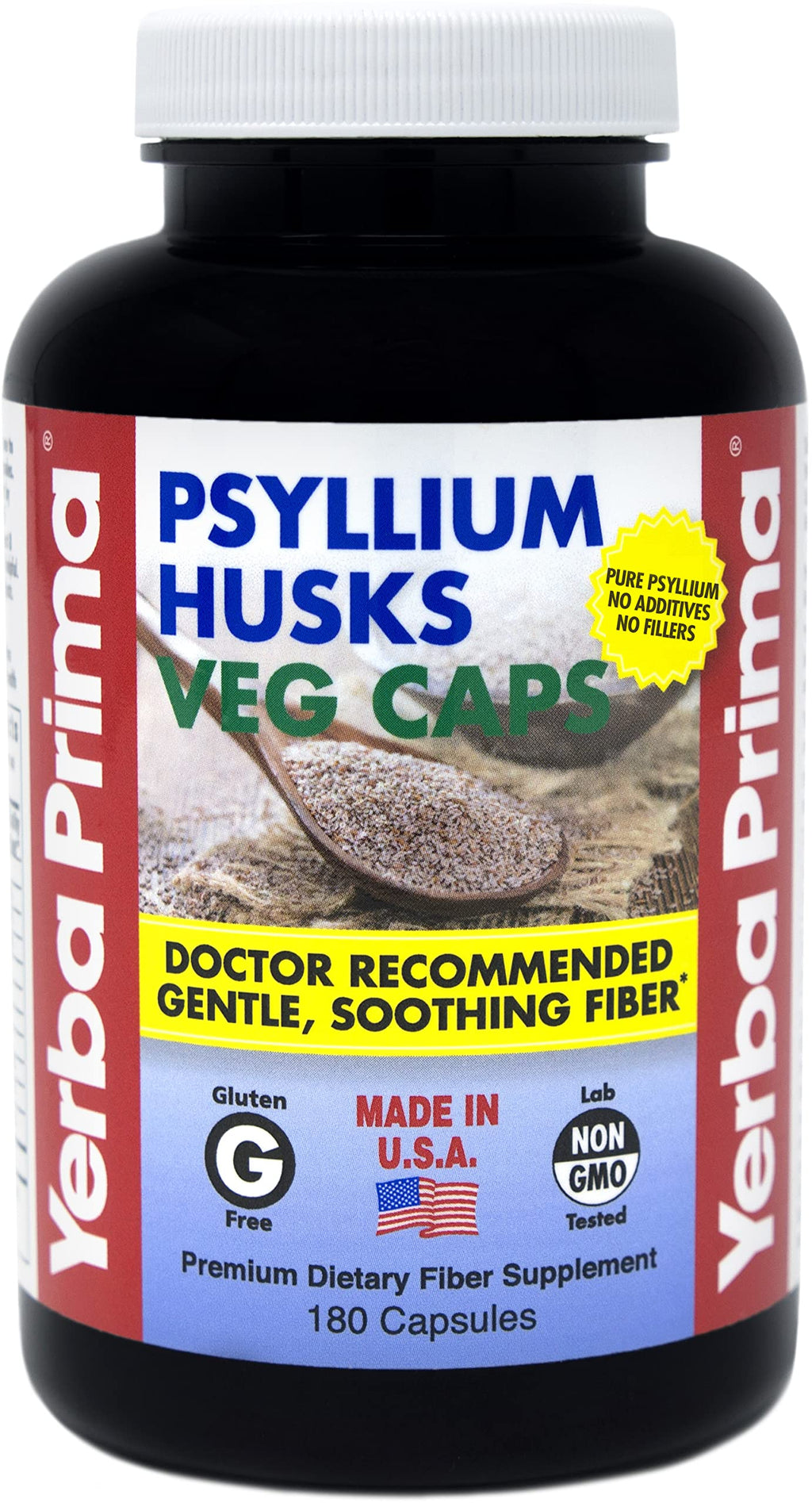 180 Veg Capsules Psyllium Husks Fiber Supplement A28017