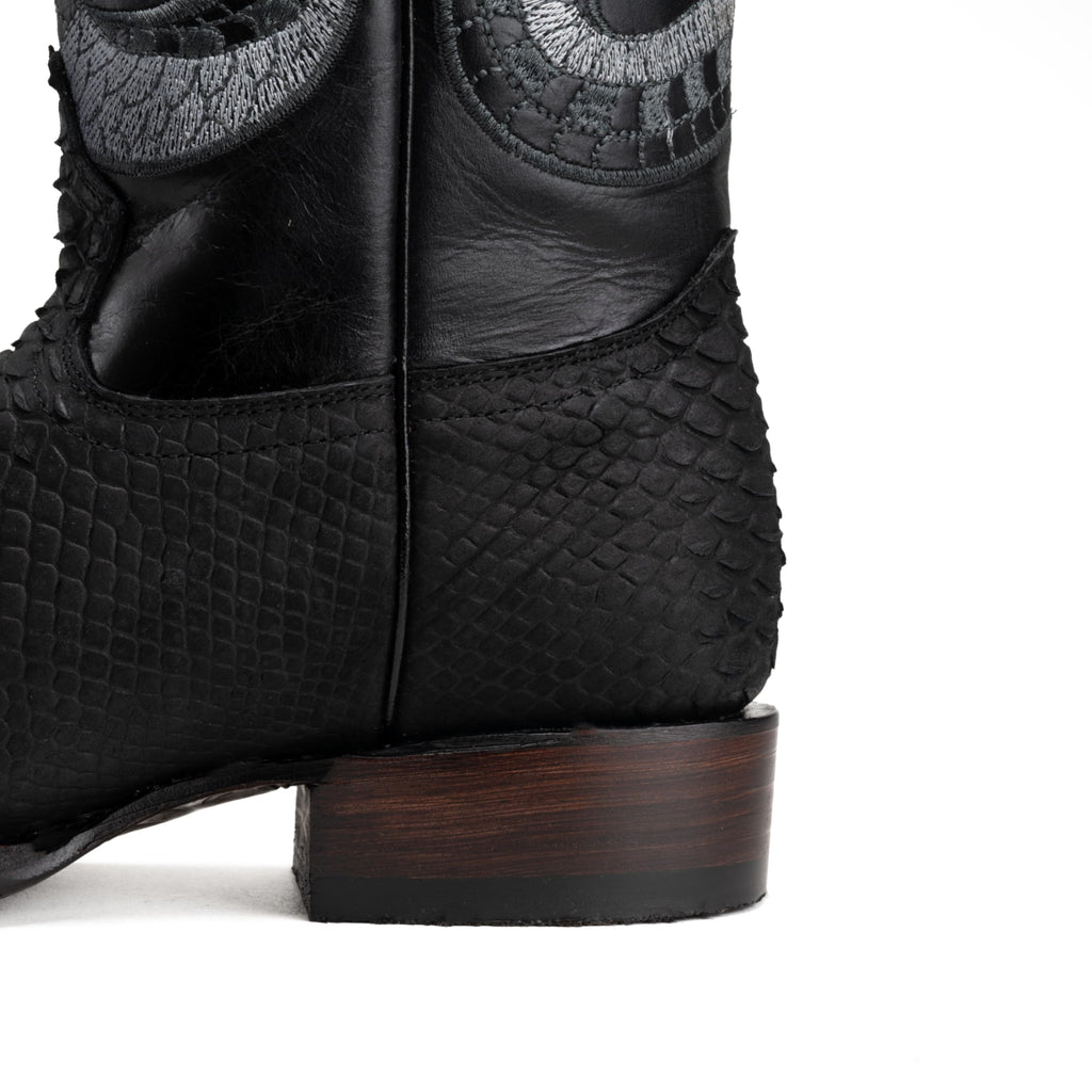 Python Leather Print Western Boots E2219