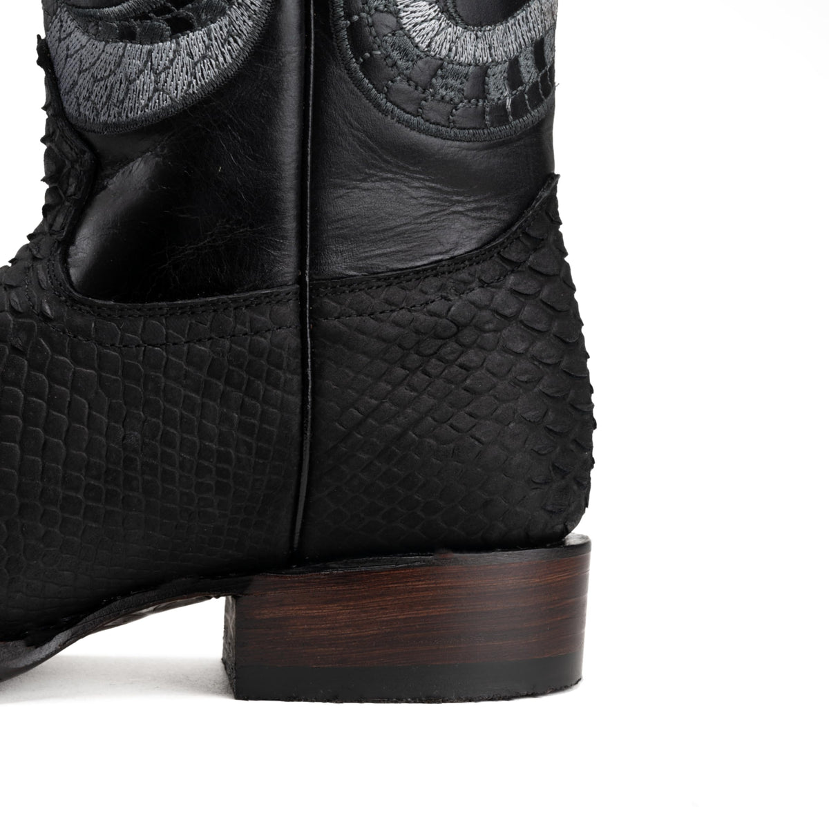 Python Leather Print Western Boots E2219