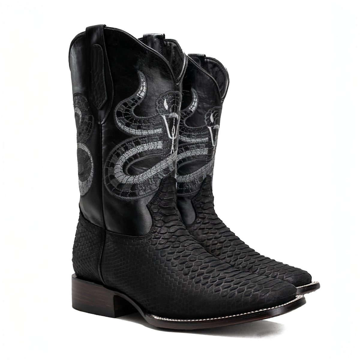 Python Leather Print Western Boots E2219