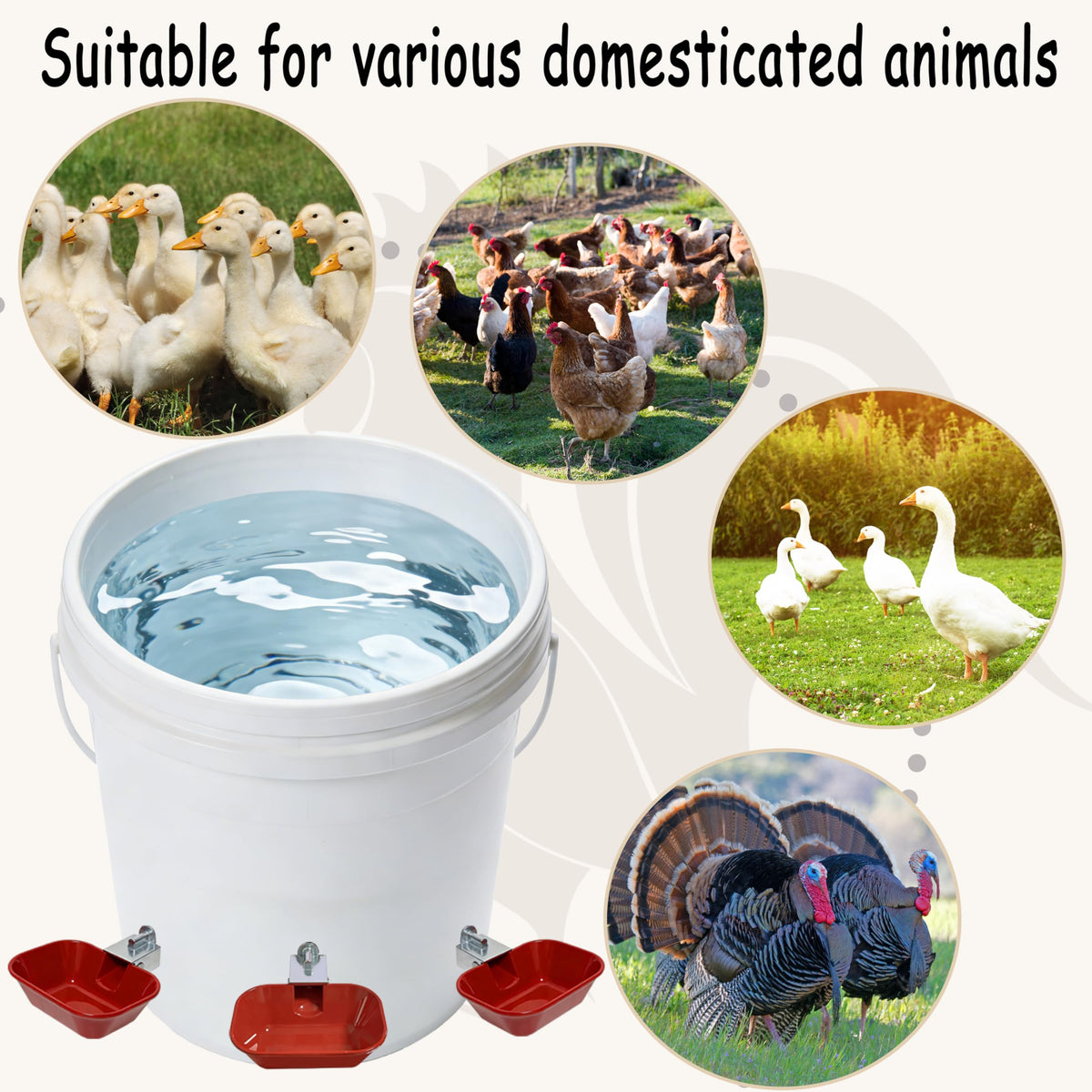 Aluminum Alloy Chicken Waterer Feeder E959