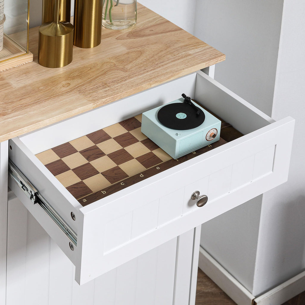 White Double Tilt-Out Trash & Recycling Cabinet V6017
