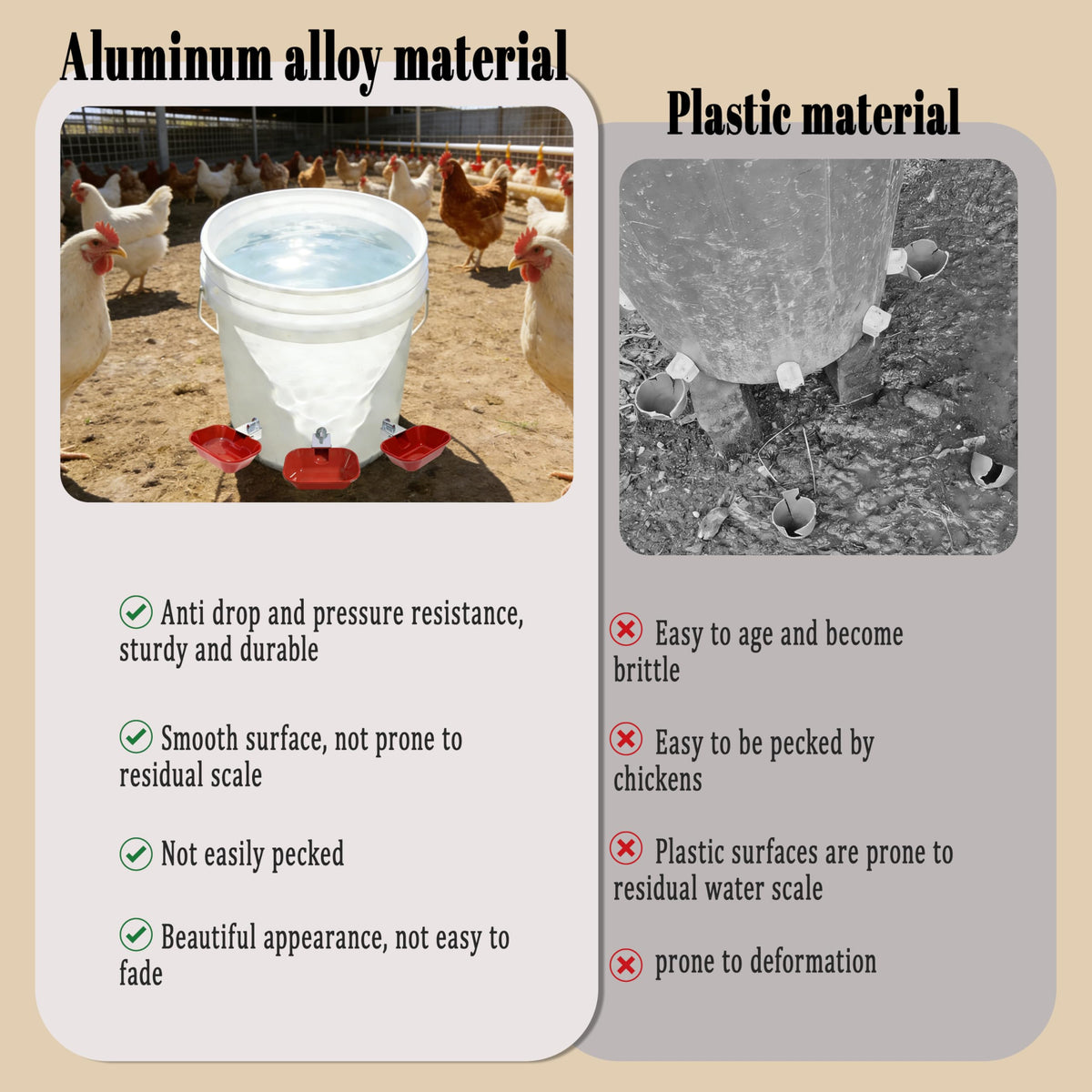 Aluminum Alloy Chicken Waterer Feeder E959