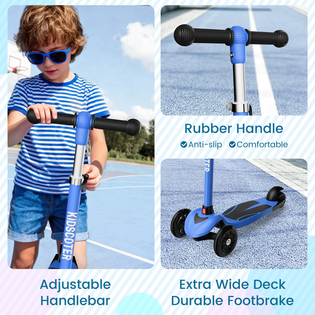 Multicolor 3 Wheel Kids Scooter with LED Light-Up Wheels W391801