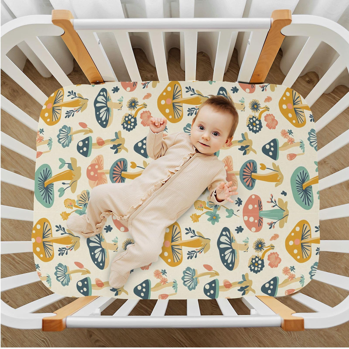Soft Breathable Microfiber Fitted Crib Sheet, Standard Size 28in x 52in R968646