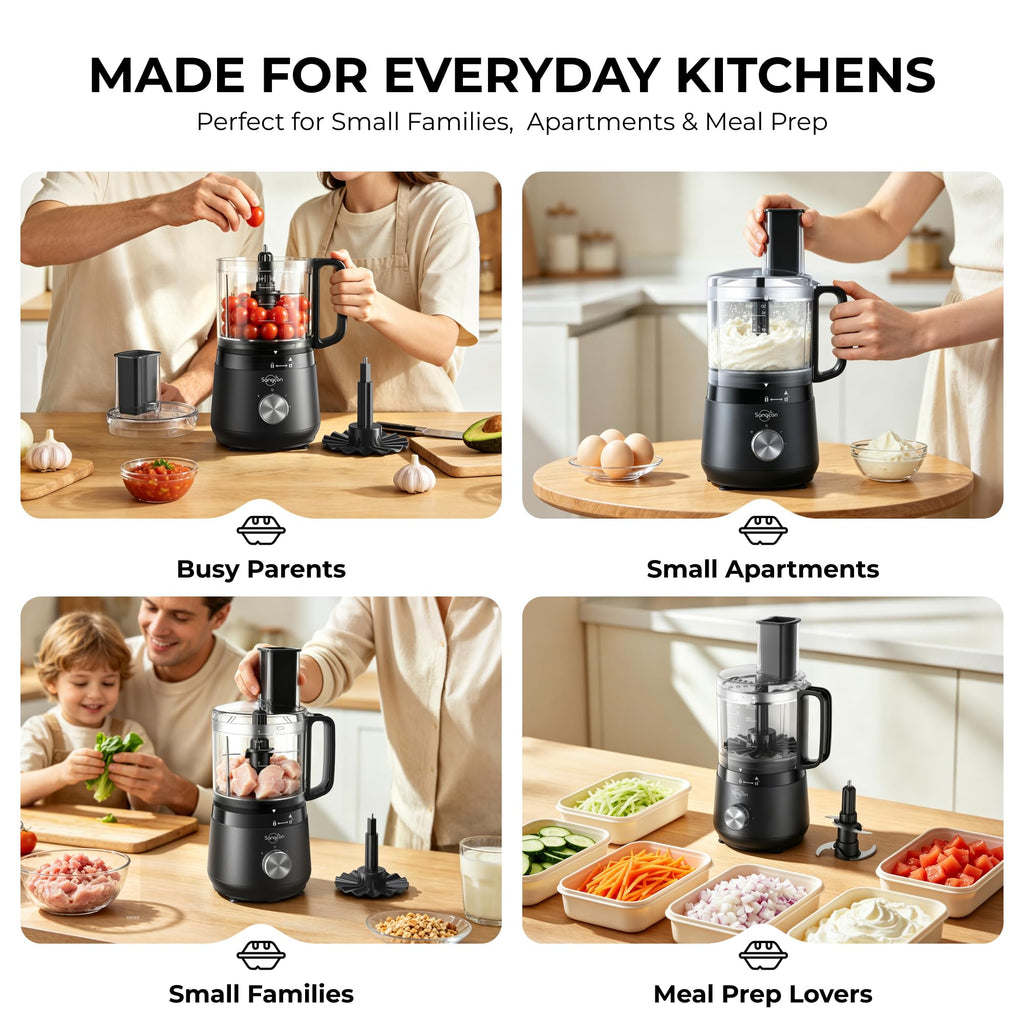 400W 4-Cup Mini Food Processor D7052