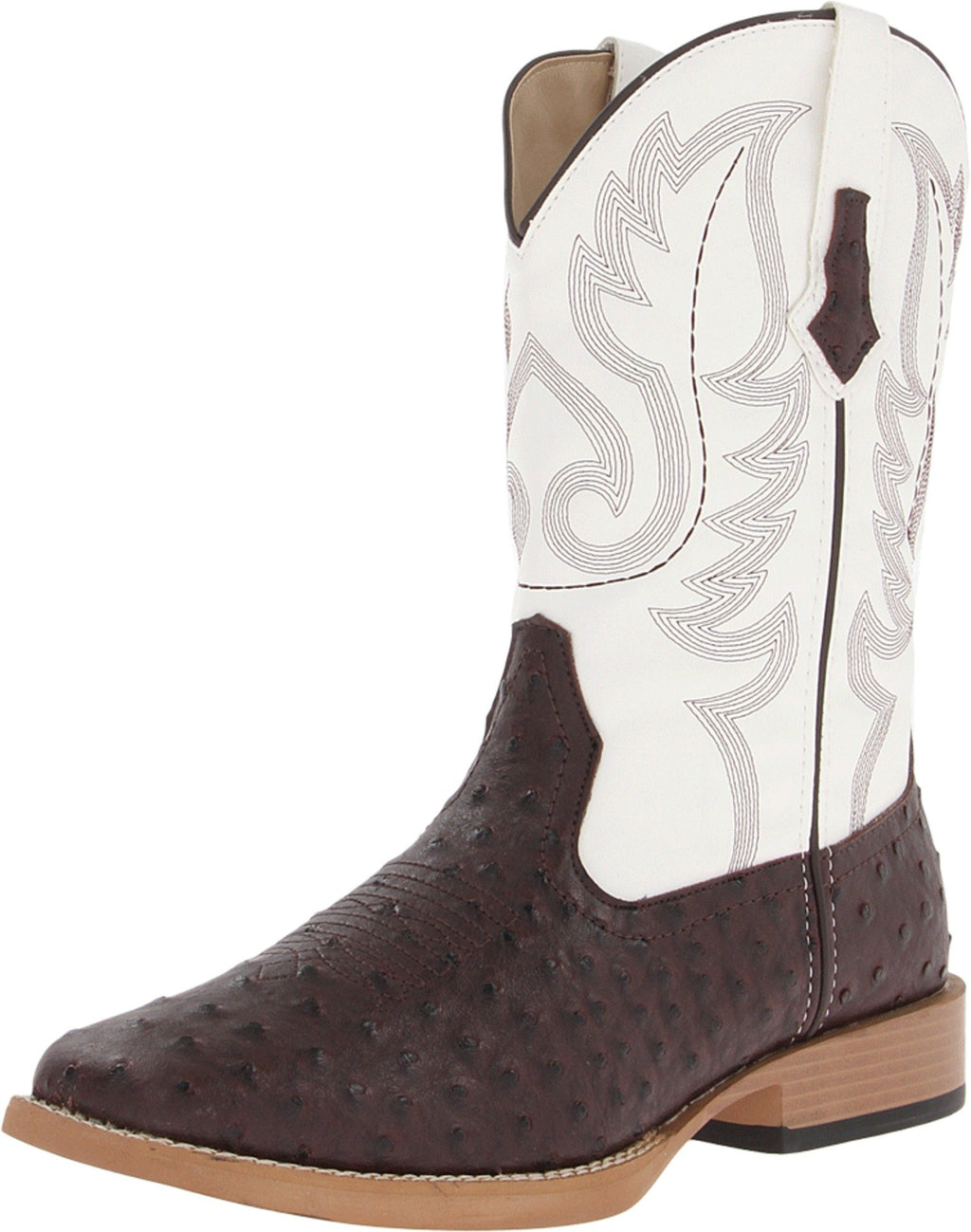 Brown Mid Calf Square Toe Boots E30816