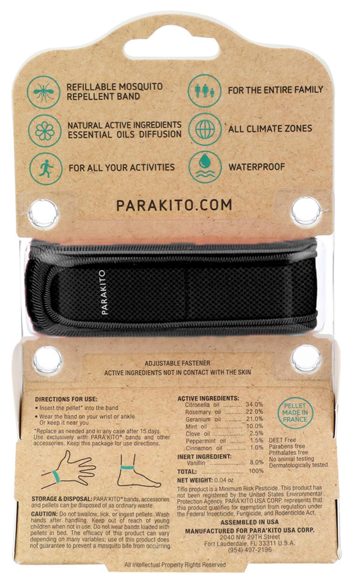 Black Mosquito Repellent Wristband R188