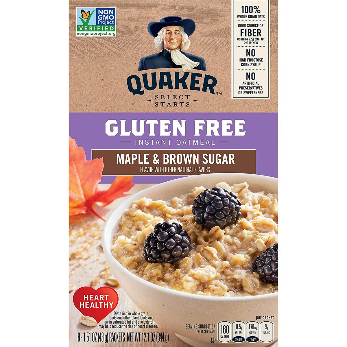 Gluten Free Instant Oatmeal Maple and Brown Sugar 12.1 oz T552778