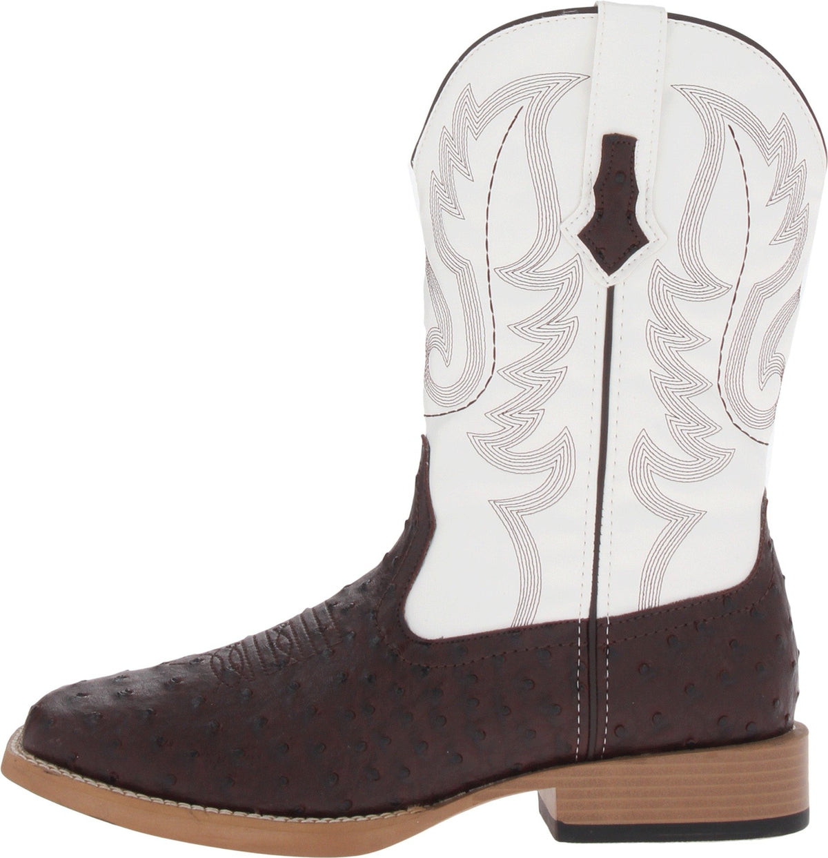 Brown Mid Calf Square Toe Boots E30816