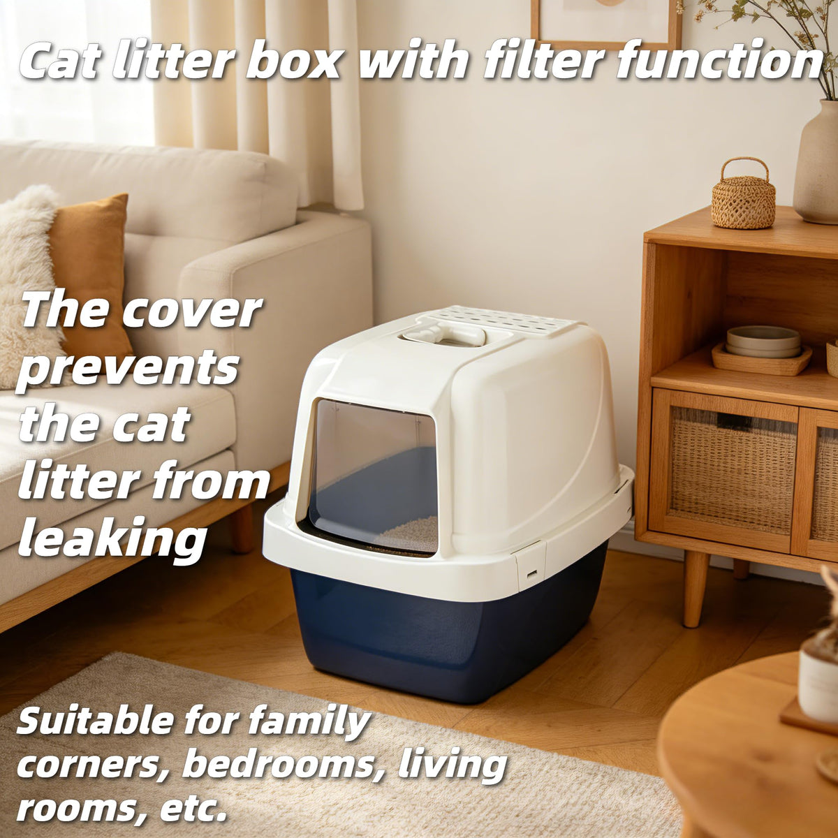 Extra-Large Enclosed Hooded Cat Litter Box C58208