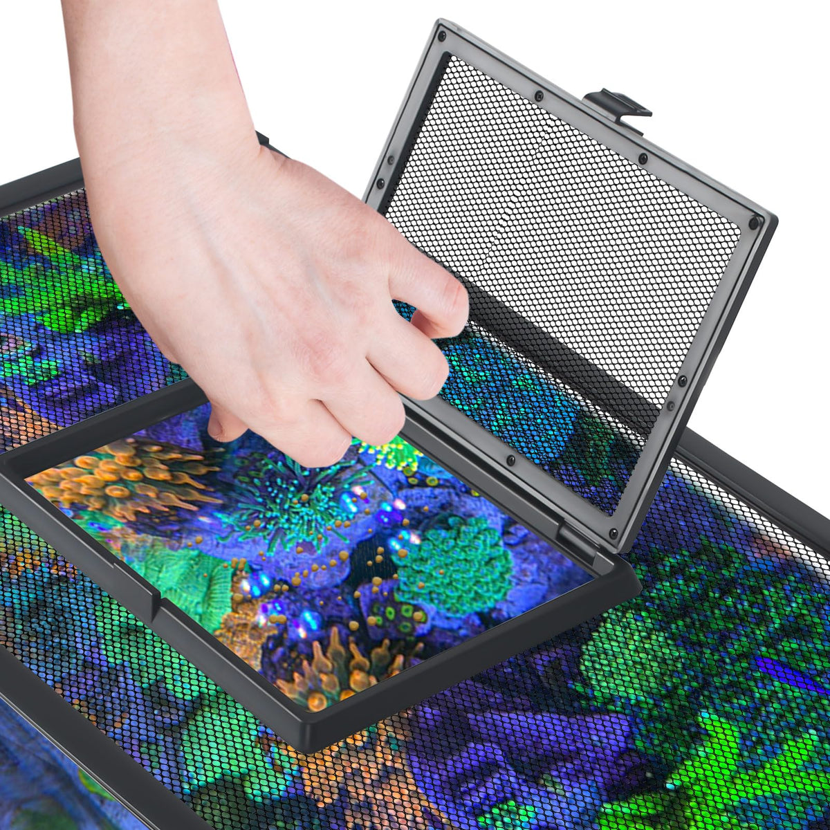 43"x27" Magnetic Aquarium Lid with Feeding Window U533028