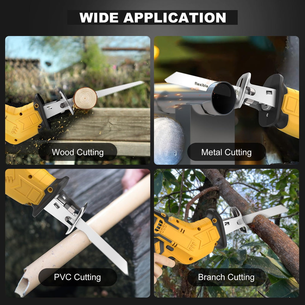 Cordless Reciprocating Saw 0-3500 SPM Variable Speed 4 Saw Blades O192