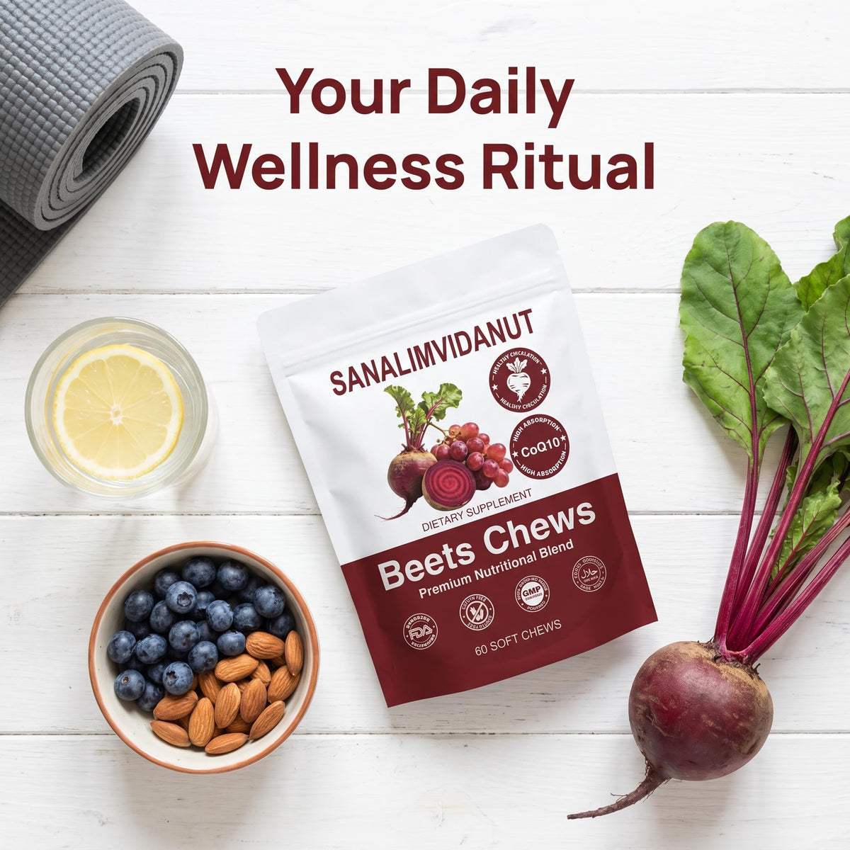 Beets Chews Dietary Supplement, 60 Count Q4133