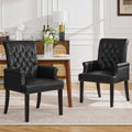 Black PU Leather Dining Chair with Arms L700