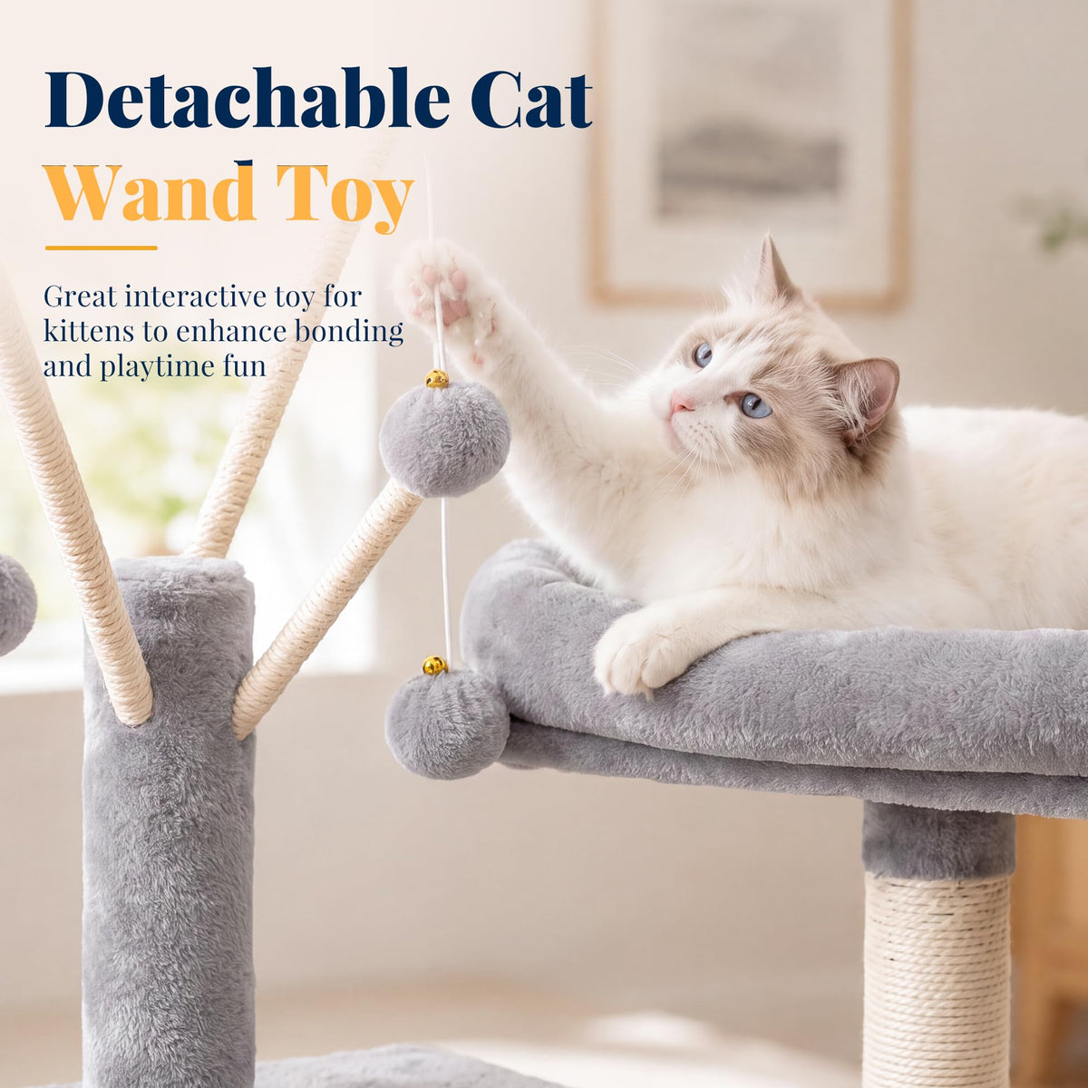 Cat Tree Tower with Padded Platform Bed, Hammock G3928
