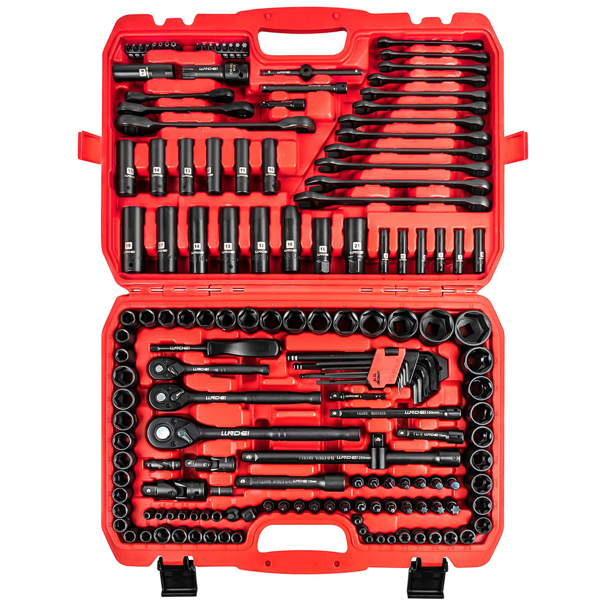 160Pc Mechanics Socket Set 1/2 1/4 3/8" Drive Metric S42675