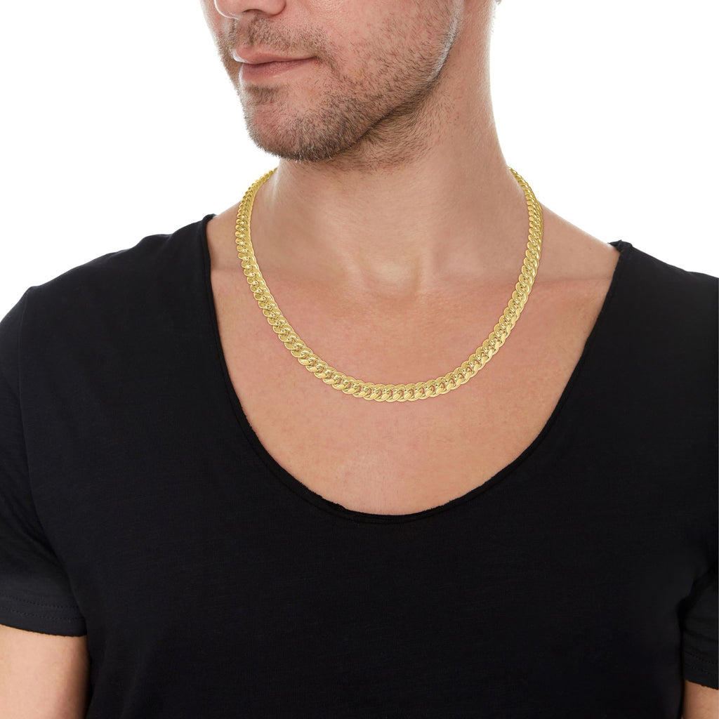 10k Yellow Gold 7mm Miami Cuban Link Chain Necklace B13790