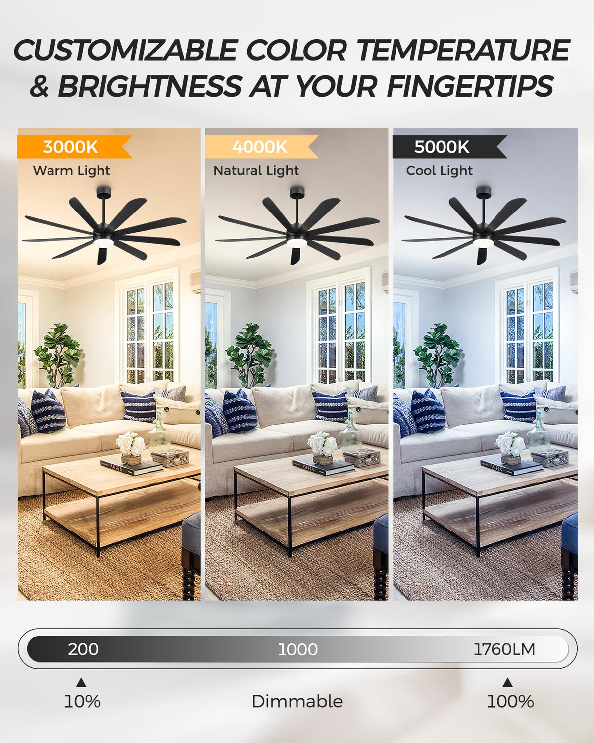 72 Inch Ceiling Fan with Light Z598