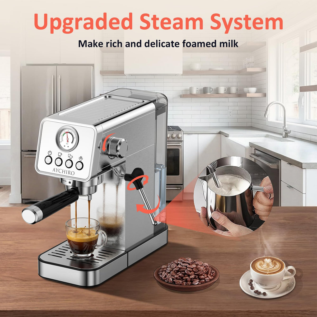20 Bar Espresso Machine with Steam Wand E277971