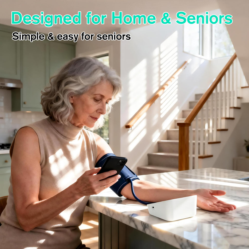 Upper Arm Blood Pressure Monitor with Large LCD Display and Wide Cuff O1190