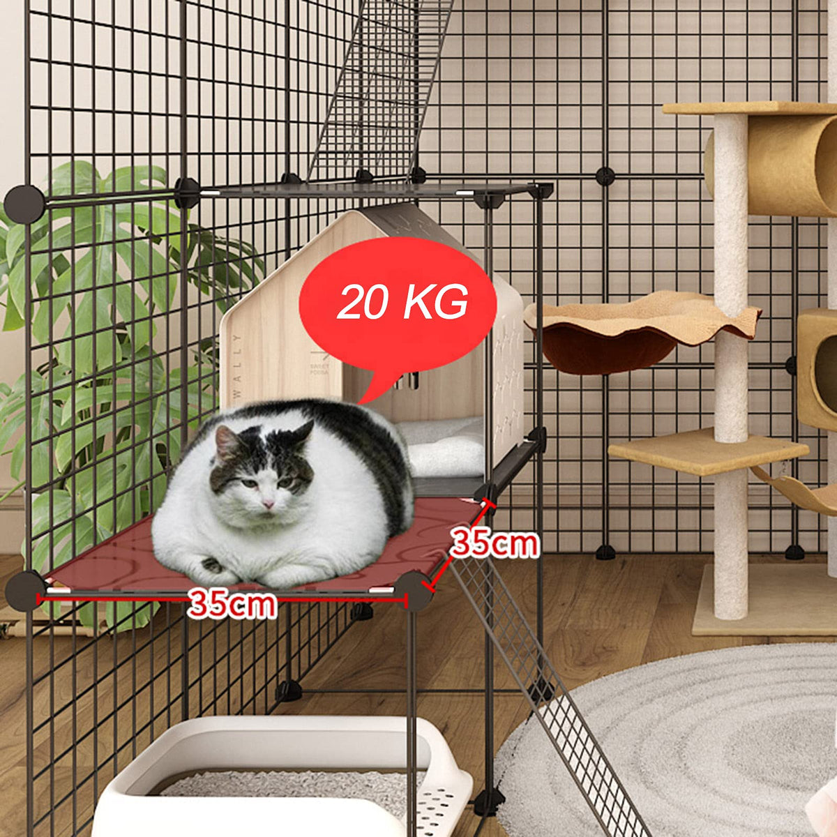Metal Wire Small Animal Cage 147 * 147 * 146cm R364