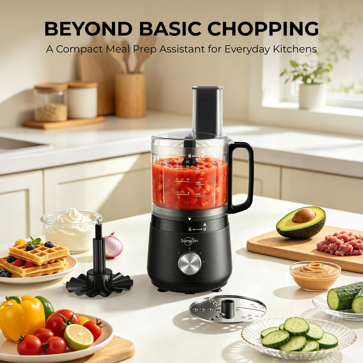 400W 4-Cup Mini Food Processor D7052