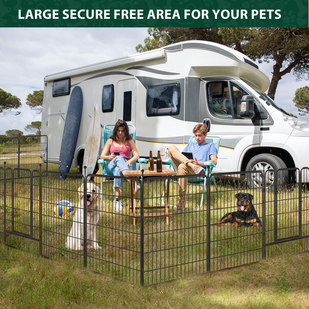 16 Panels 40" High Metal Dog Playpen with Gate X218948