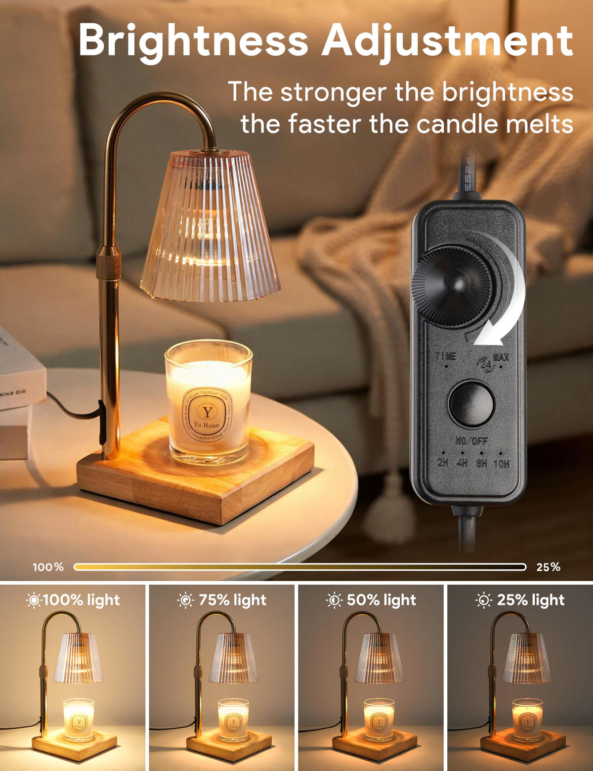 Candle Warmer Lamp Gold Y7060