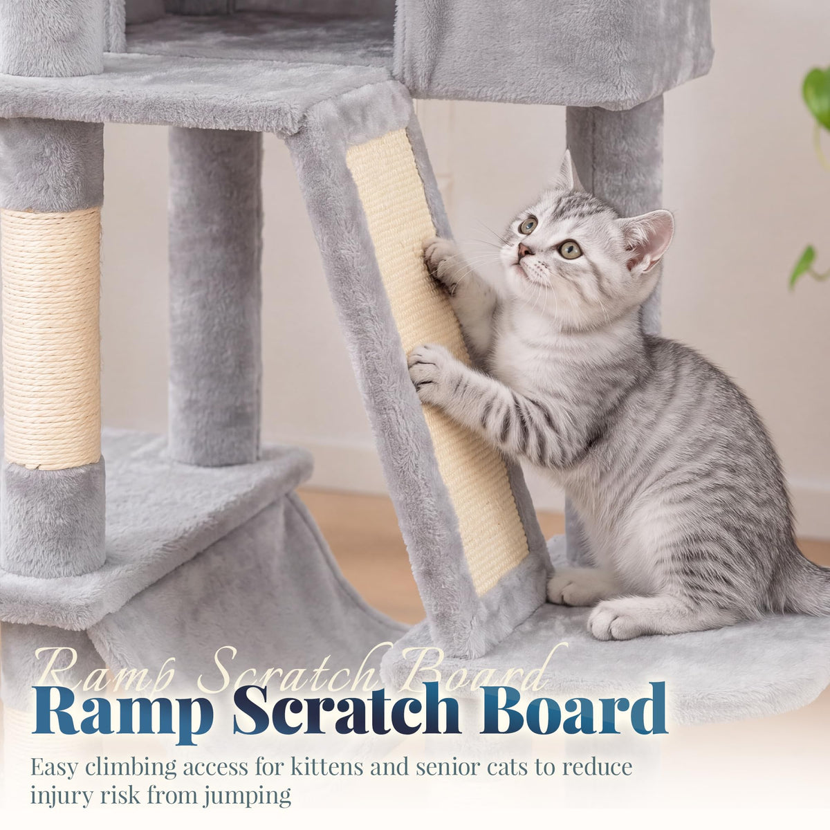 Cat Tree Tower with Padded Platform Bed, Hammock G3928