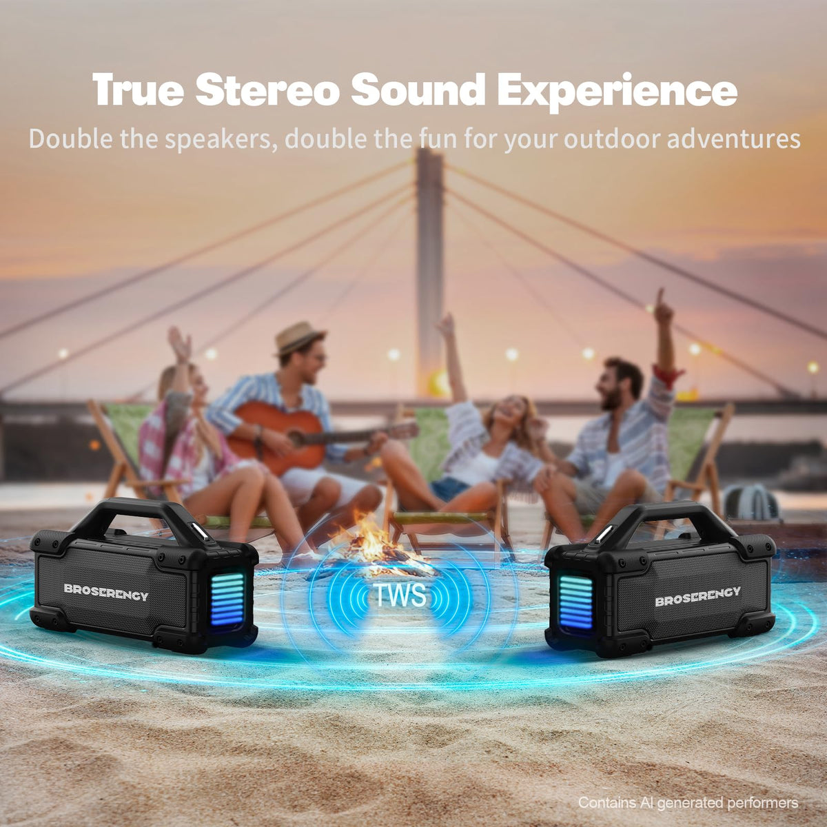 Black Portable Water Resistant Bluetooth Speaker C206