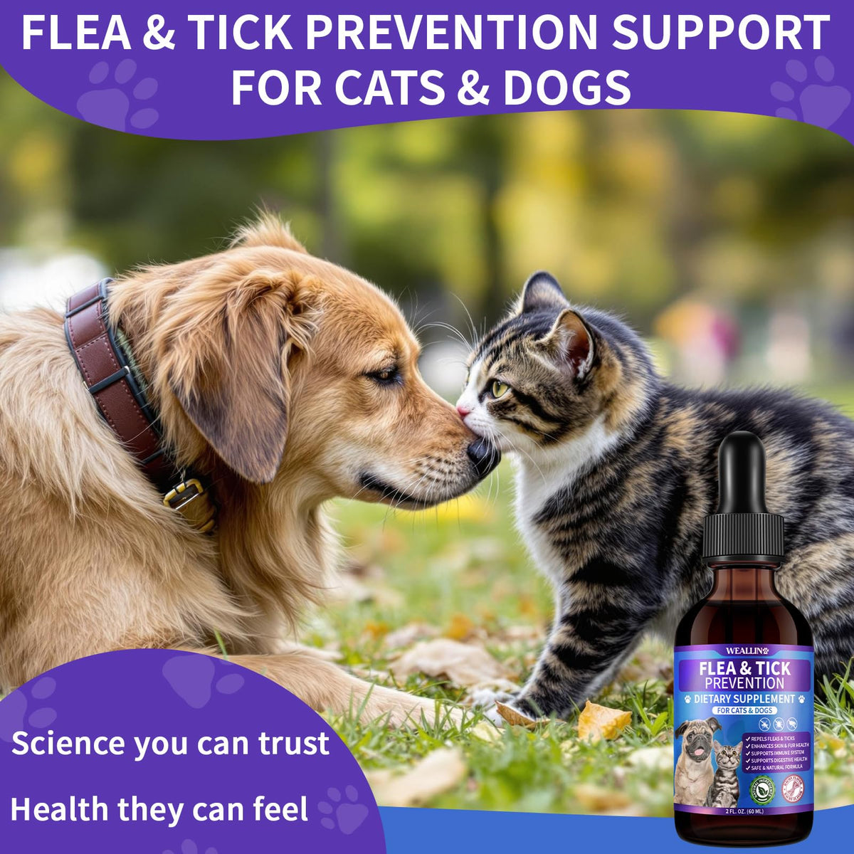 Flea and Tick Prevention for Cats & Dogs 60ml J2748