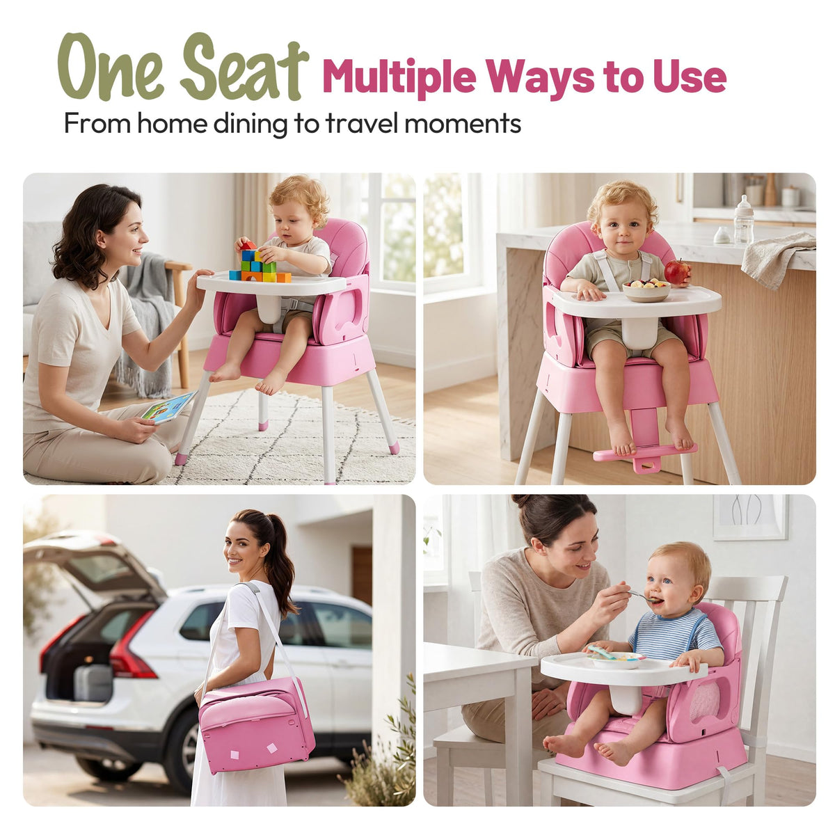 5 in 1 Foldable Baby High Chair Y118919