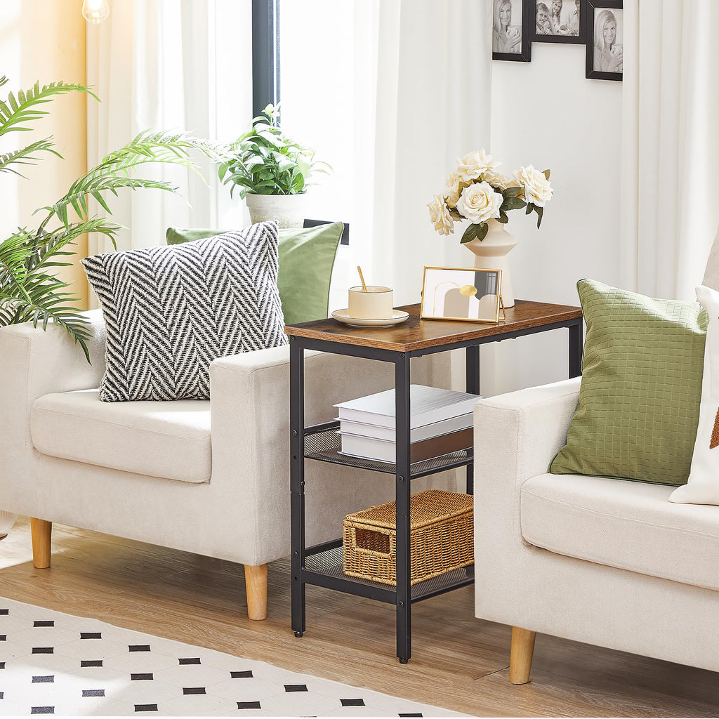 3-Tier Narrow End Table with Adjustable Shelves X37189