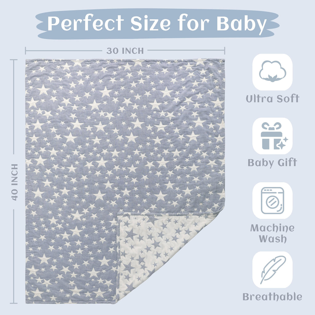 Blue Muslin Toddler Blanket N69437